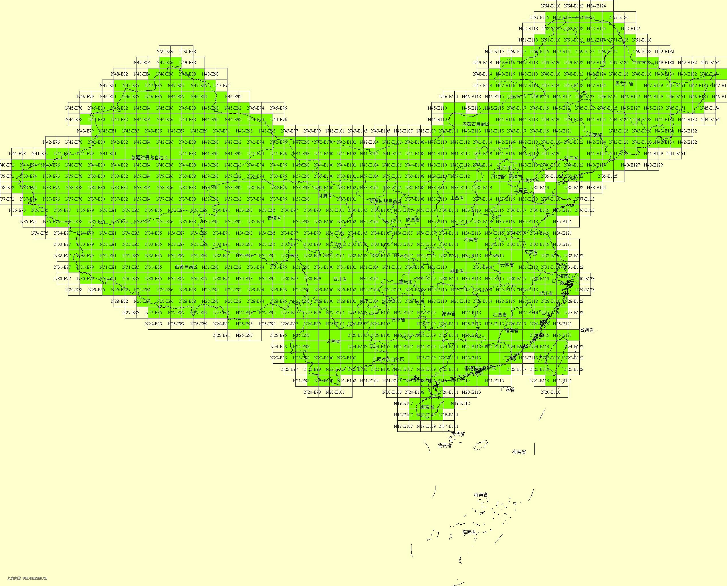 NASA-DEM-图幅参考