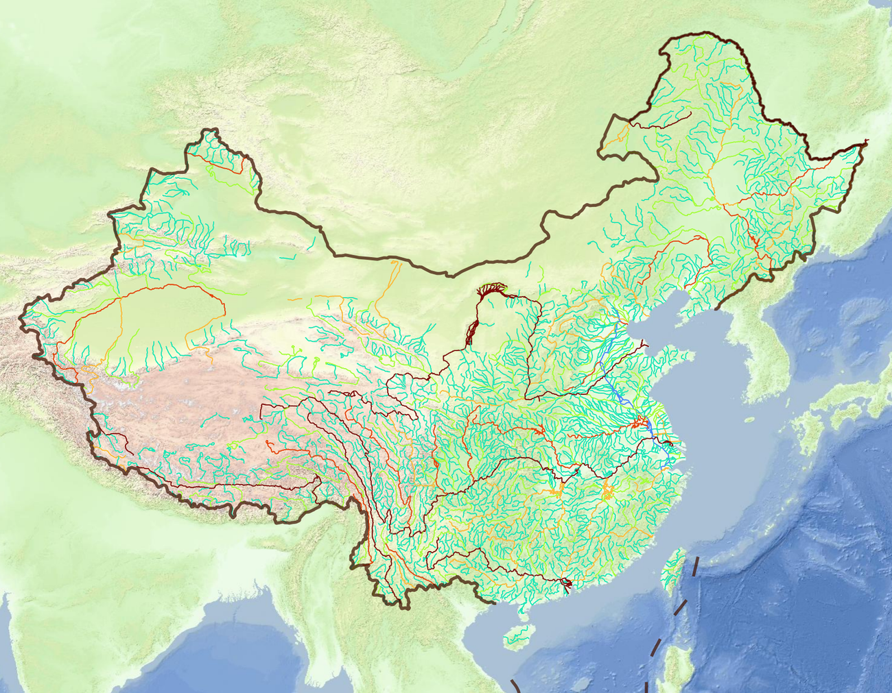 中国河流分布图